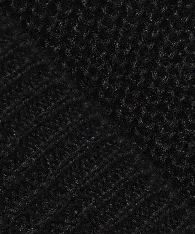 自由区 【XSサイズ～/洗える】リネンミドルゲージボートネック ニット ブラック系