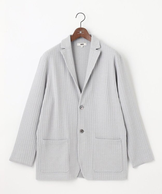 JOSEPH ABBOUD 【キングサイズ・洗える】JOE COTTON使用 ニットジャケット ライトグレー系