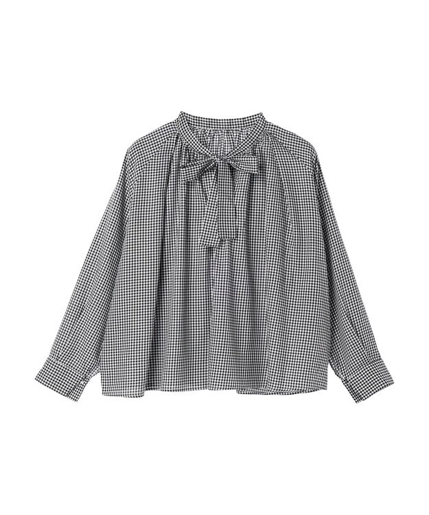 AMERICAN HOLIC イージーケア２ＷＡＹボウタイブラウス Gingham Check