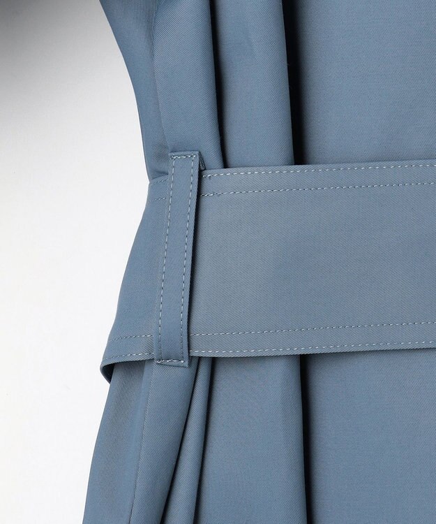 自由区 S コットンナイロンバルカラー コート ブルー