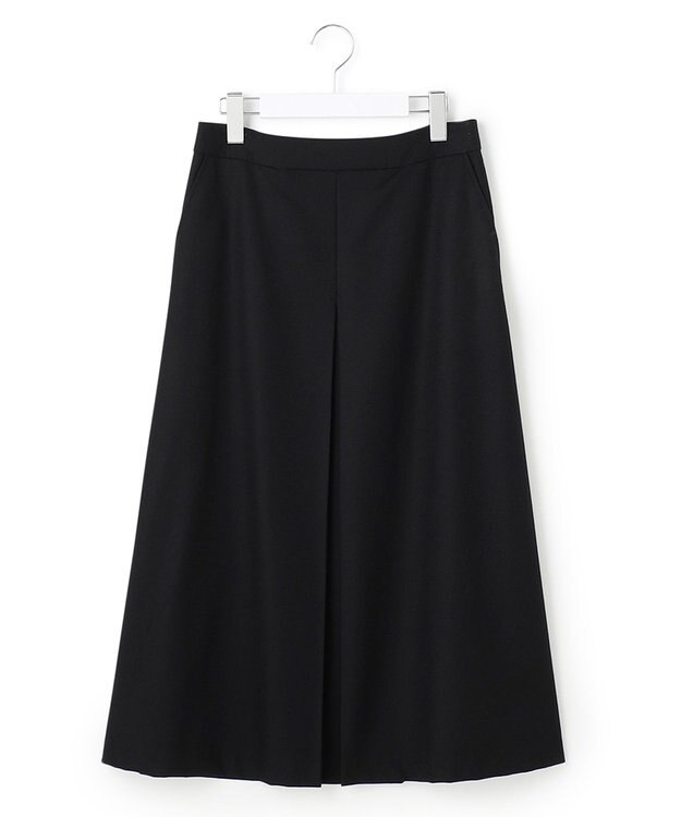 23区 ウールミルドストレッチフロントタック Aラインスカート ブラック系