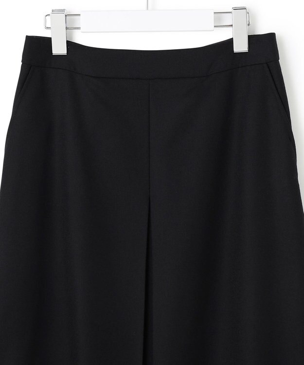 23区 ウールミルドストレッチフロントタック Aラインスカート ブラック系