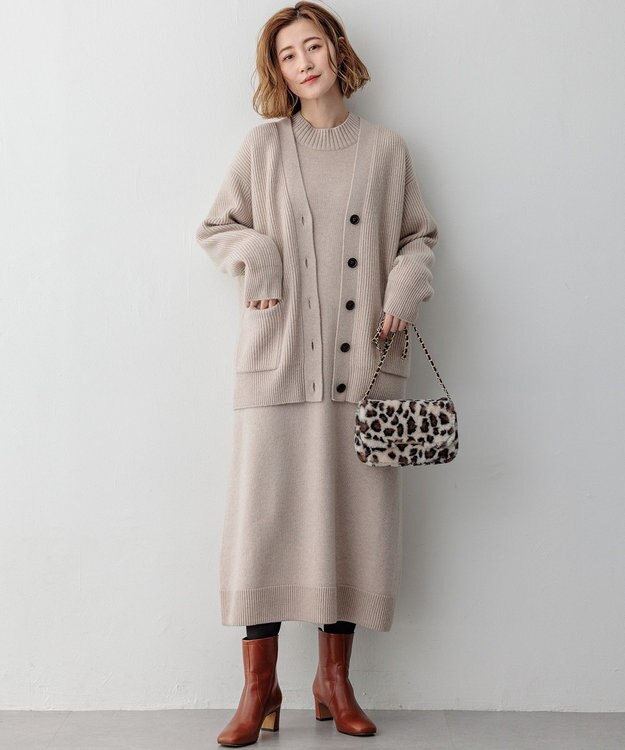 23区 【洗える】カシミヤブレンド ニット カーディガン ベージュ系