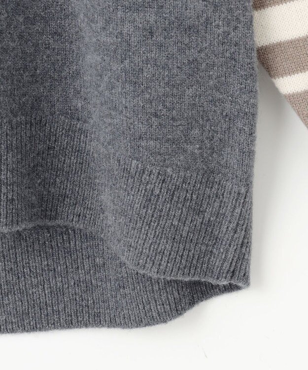 自由区 L ウールカシミヤブレンドラグランスリーブ ニット マルチボーダー