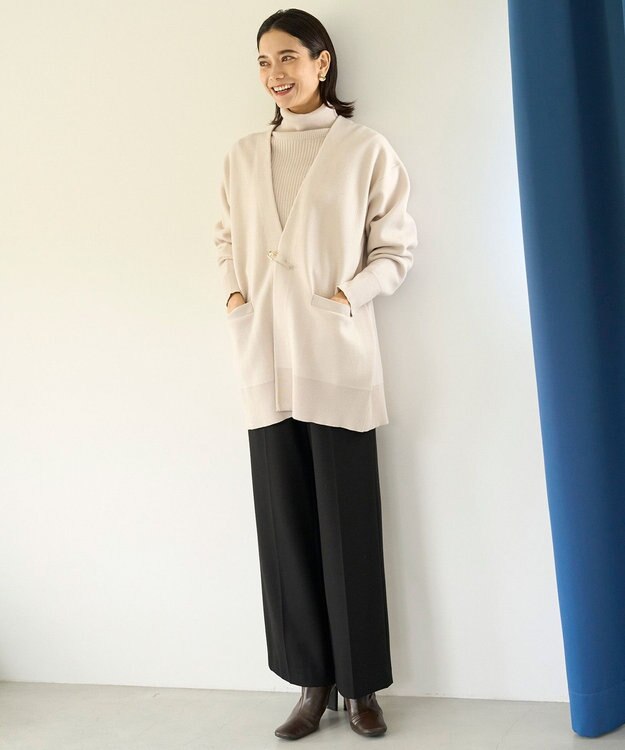 UNFILO スポンジニット カーディガン グレージュ