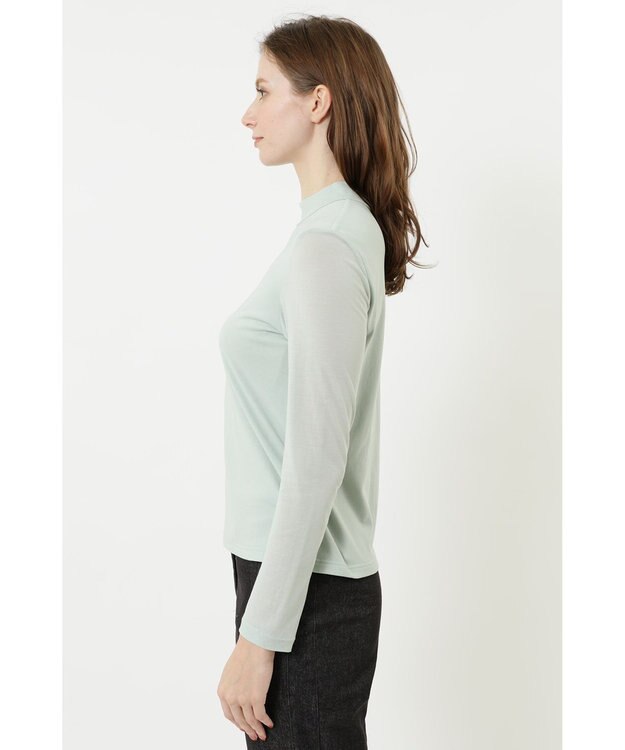 DAKS コットン天竺スタンドカラーカットソー ライトグリーン