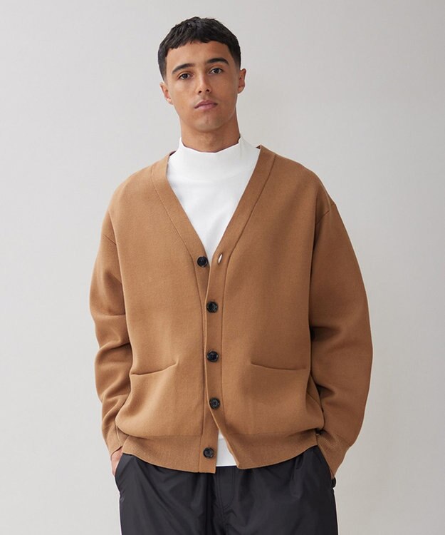 UNFILO MENS 【男女兼用/新色追加】スウェットライク ニットカーディガン [24年秋冬商品] ベージュ