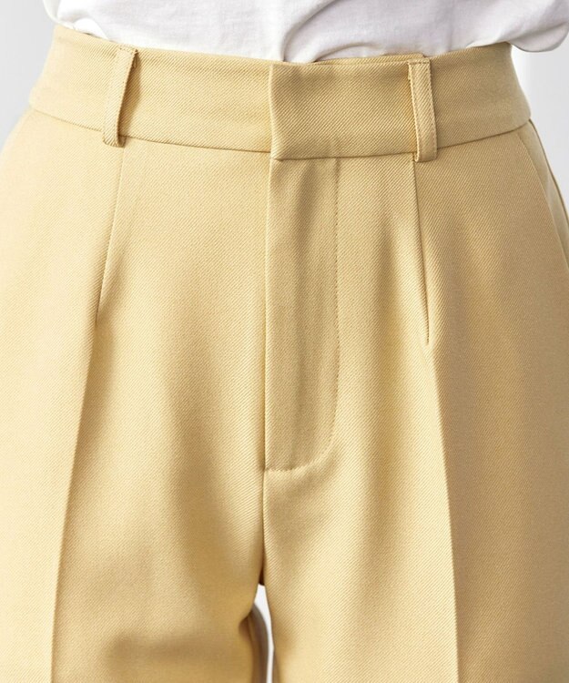 Tiaclasse 【洗える】センタープレス テーパードパンツ イエロー