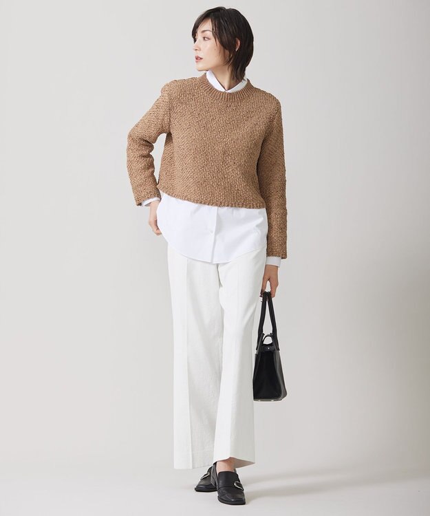 ICB L 【UVカット・吸水速乾・接触冷感・洗える】シェルタリングドライオックス ワイドパンツ オフホワイト系