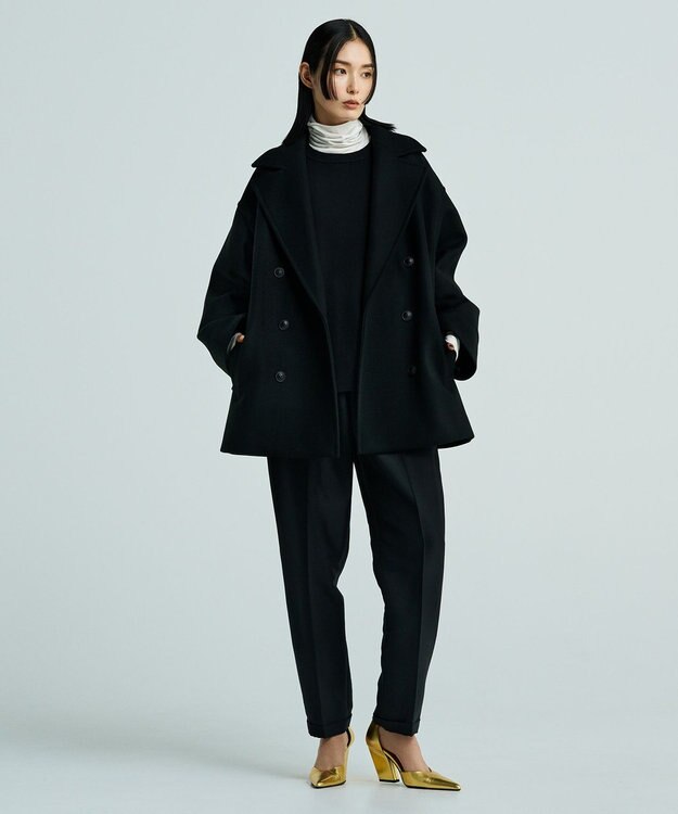 uncrave 【洗える】スムースニット スウェット風プルオーバー（uncrave WHITE） ブラック