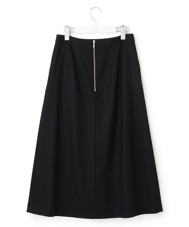 23区 ウールミルドストレッチフロントタック Aラインスカート ブラック系