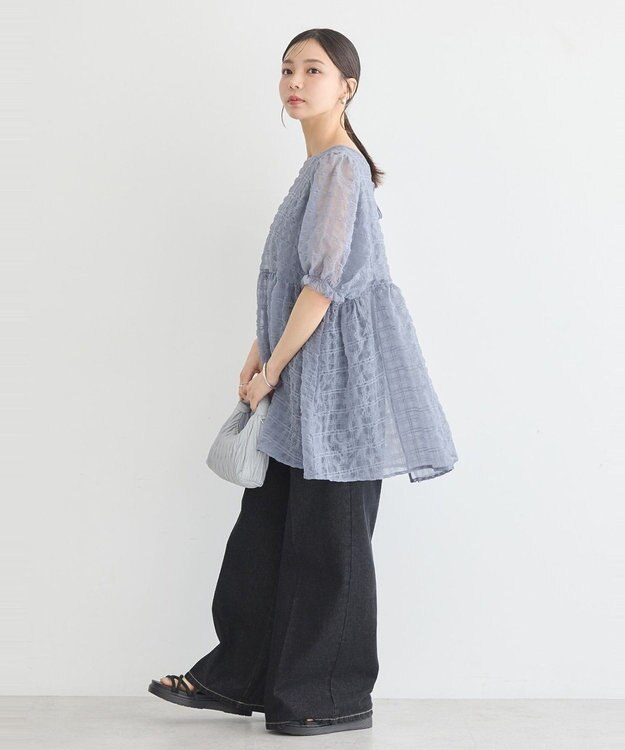 earth music&ecology シアーパフチュニック Gray