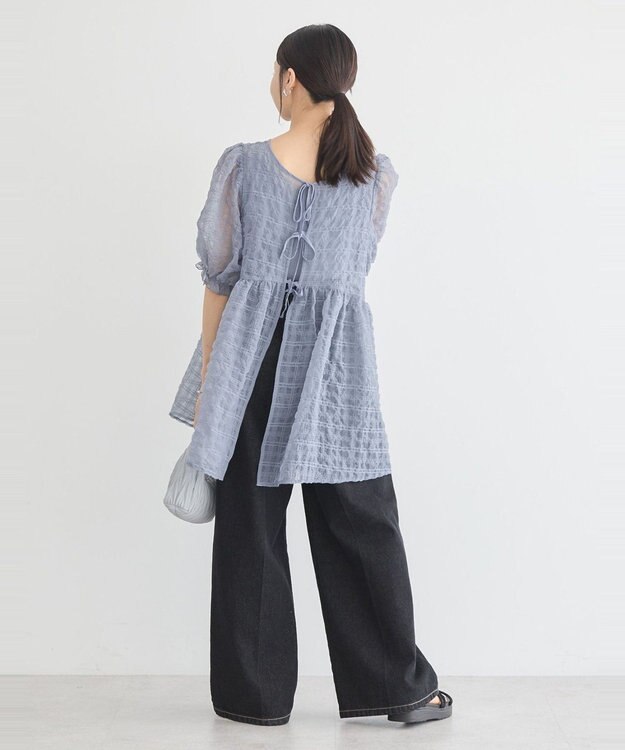 earth music&ecology シアーパフチュニック Gray