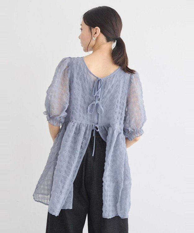 earth music&ecology シアーパフチュニック Gray