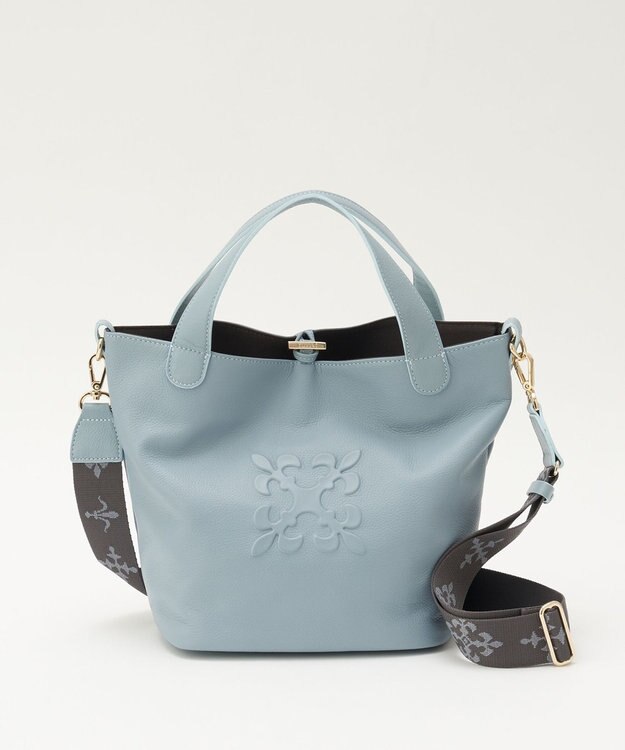 russet エンボスモノグラム2WAYミニトートバッグ(CE-1672-WEB) L.Blue