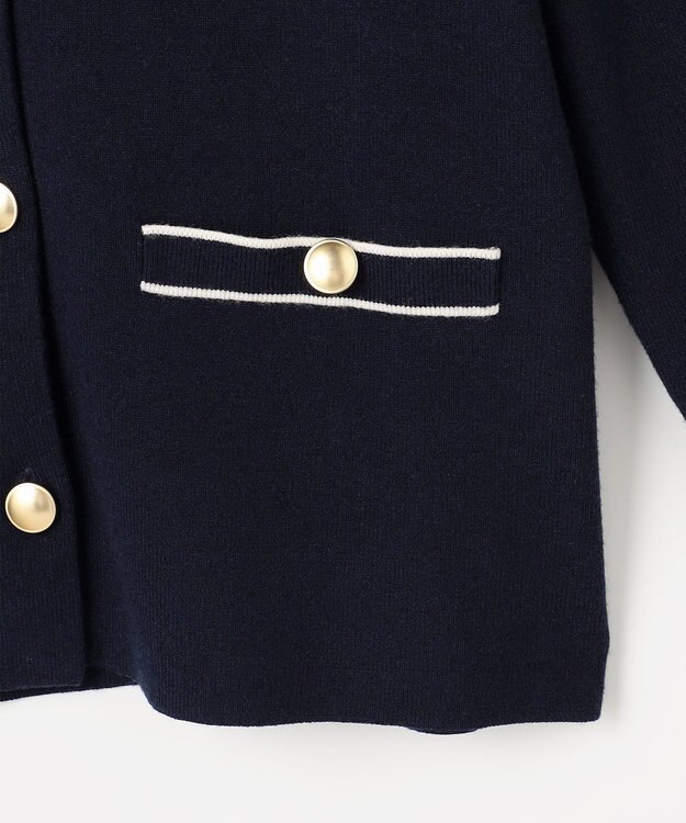 ANY SIS L CICA加工 ニット ジャケット ネイビー