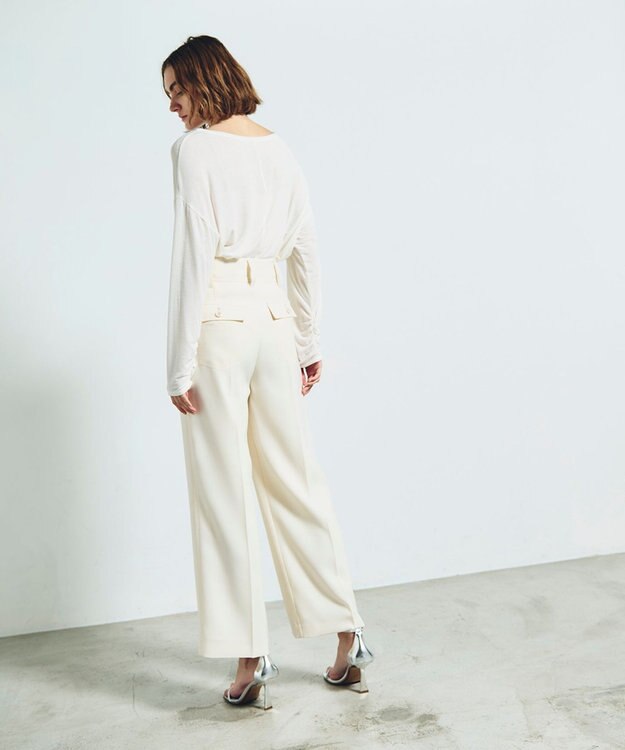 GRACE CONTINENTAL サテンベイカーパンツ キナリ