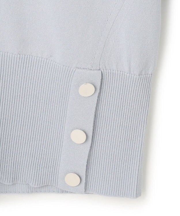 ICB クリアレーヨンストレッチ Vネックニット スモーキーサックス