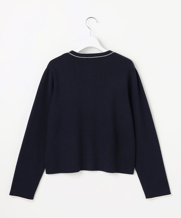 ANY SIS L CICA加工 ニット ジャケット ネイビー