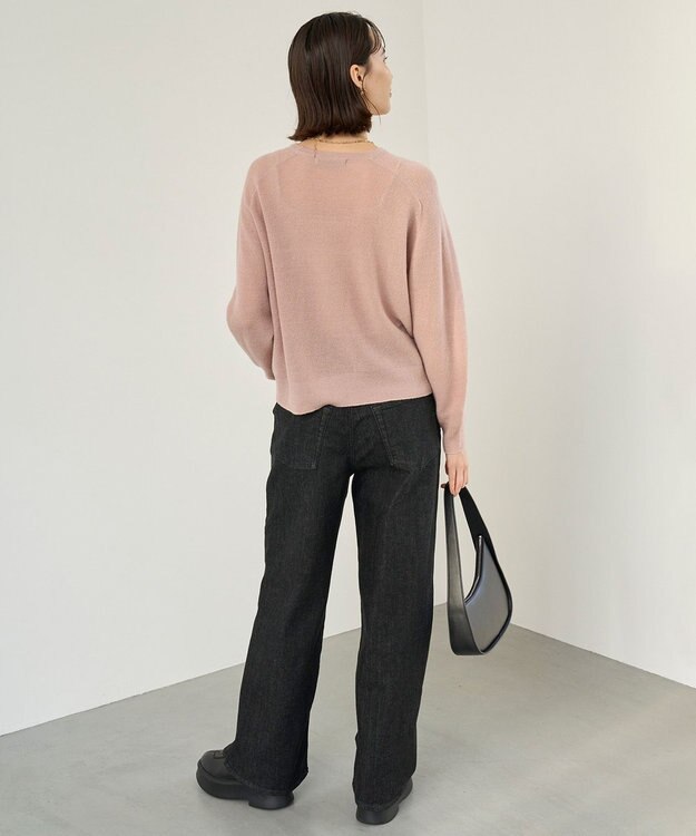 UNFILO ファインアルパカ クルーネック ピンク