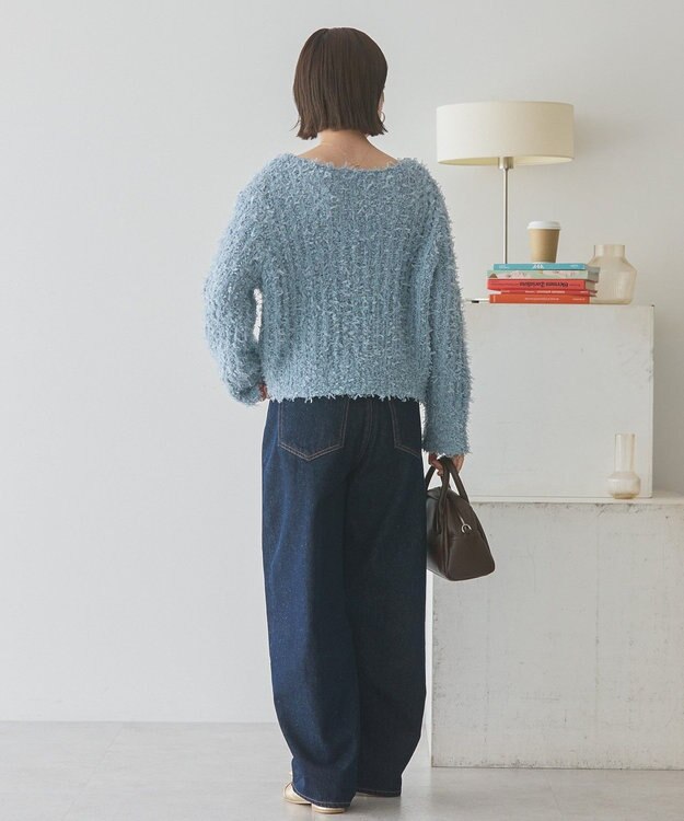 AMERICAN HOLIC リボンヤーンニットプルオーバー Grayish Blue