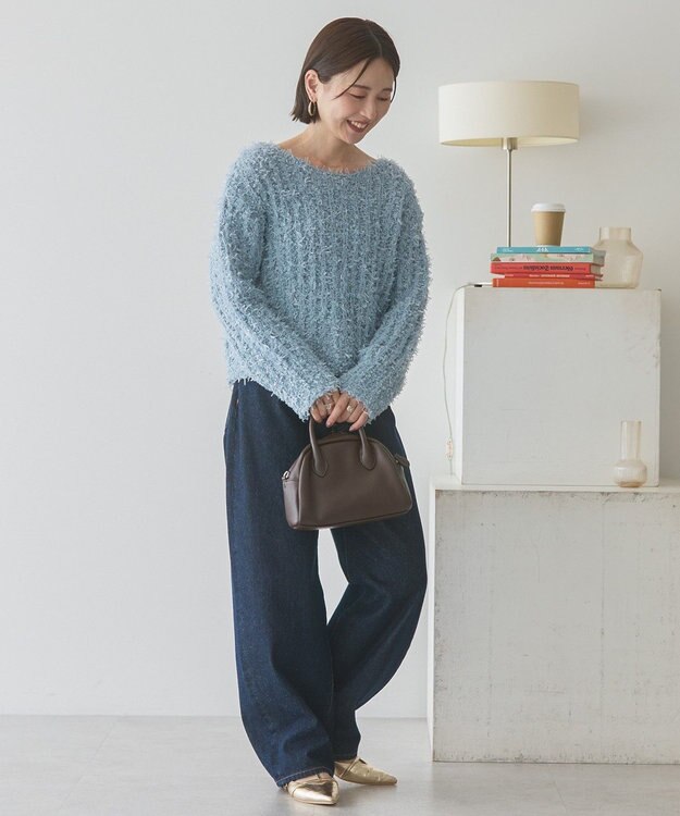 AMERICAN HOLIC リボンヤーンニットプルオーバー Grayish Blue