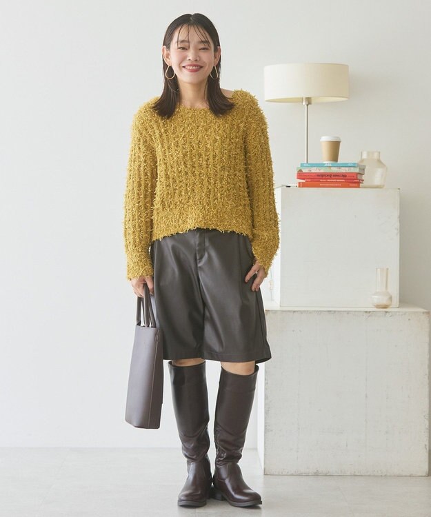 AMERICAN HOLIC リボンヤーンニットプルオーバー Mustard