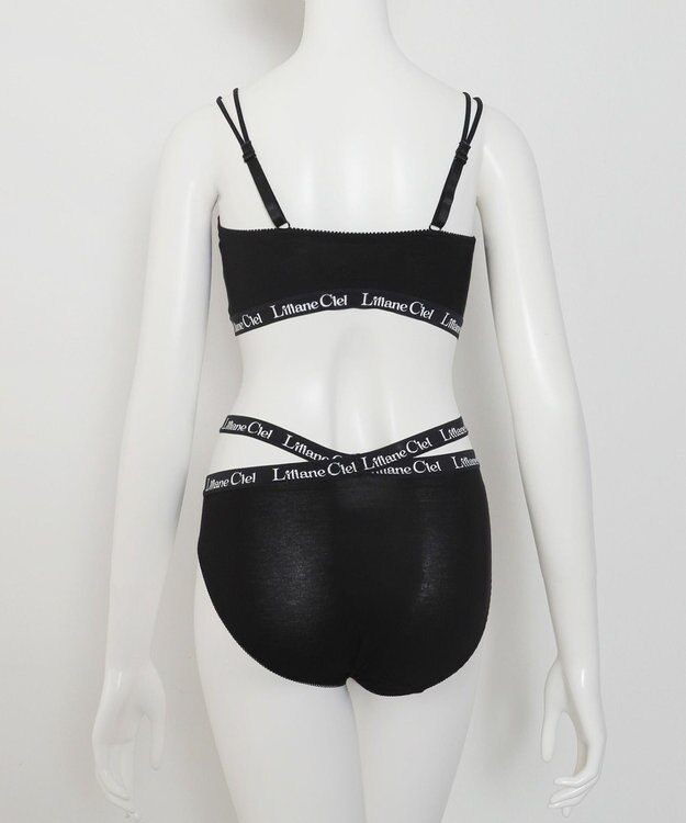 WEGO 【ブラトップ＆ショーツセット】Liliane　Ciel　ロゴテープ ブラック