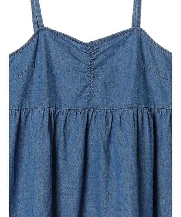 earth music&ecology デニムバックレースアップワンピース Light Indigo