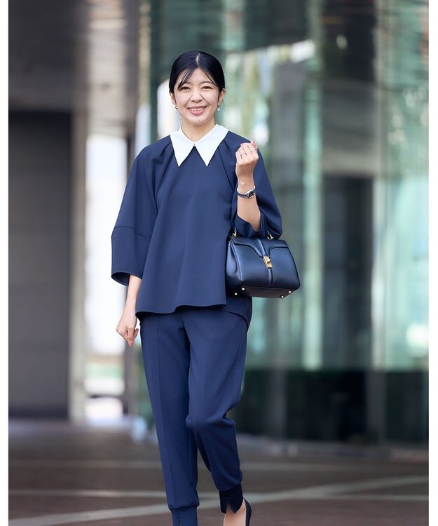 UNFILO BEAUTY MOVE 2WAYブラウス ネイビー