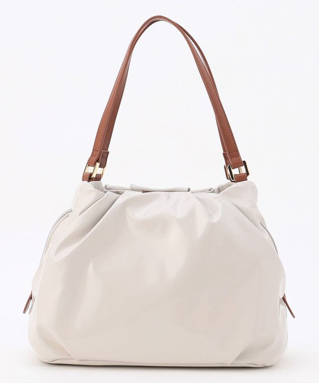 LA BAGAGERIE ソフトエナメル2WAYハンドバッグ Mサイズ アイボリー