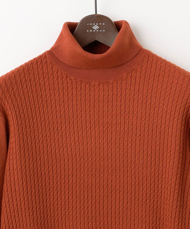 JOSEPH ABBOUD 【洗える/チクチクしない/3シーズン対応】SNOWY タートルネック ニット オレンジ系