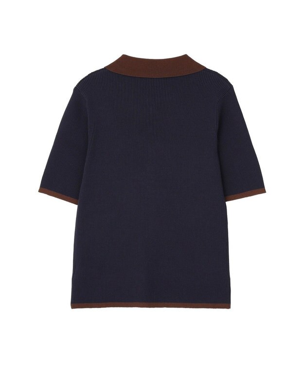 Green Parks 配色ニットポロ Navy