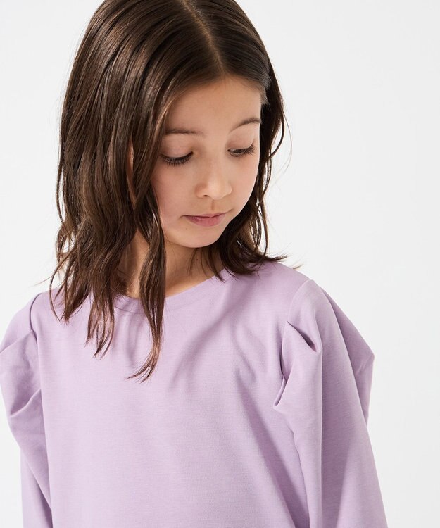 UNFILO 【110-150cm】タックスリーブTシャツ ラベンダー