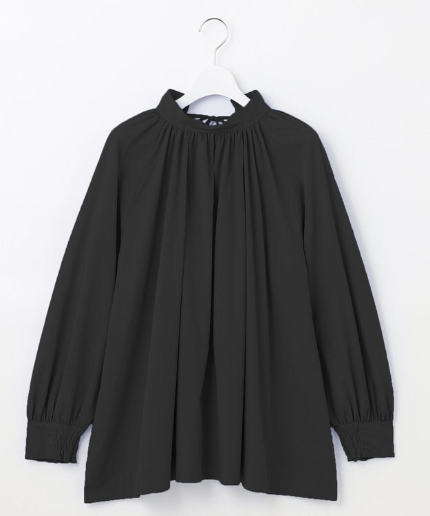 UNFILO イージーケア ギャザーブラウス [新色]ブラック