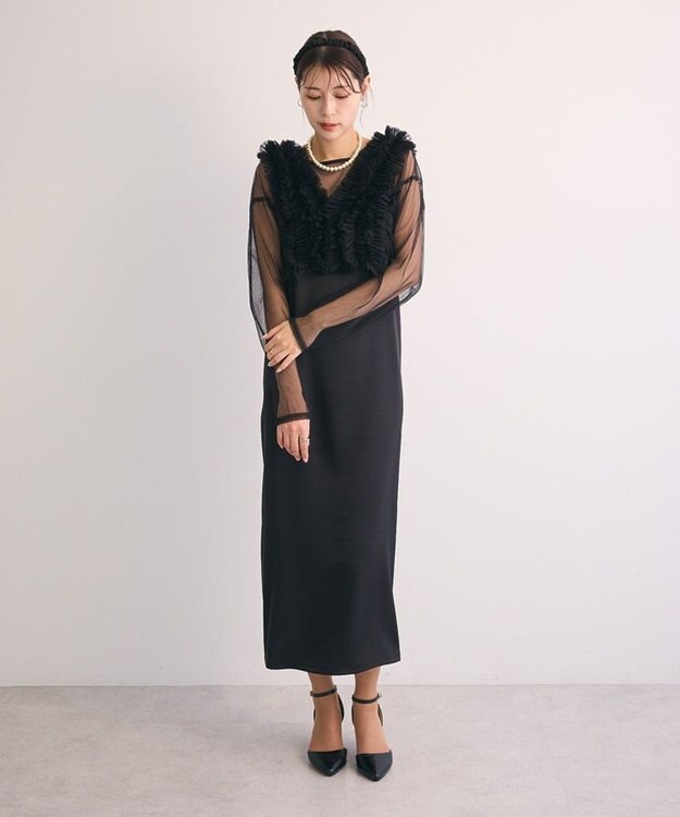 Green Parks ・Ｒａｉｌｍｅ　ＳＥＴ３点　チュールビスチェキャミワン Black