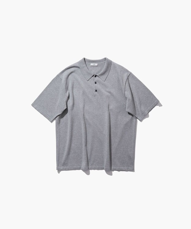 ATON NATURAL DYED ORGANIC | ハーフスリーブポロニット - UNISEX TOP GRAY