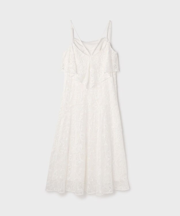 GRACE CONTINENTAL チュールレースロングワンピース ホワイト