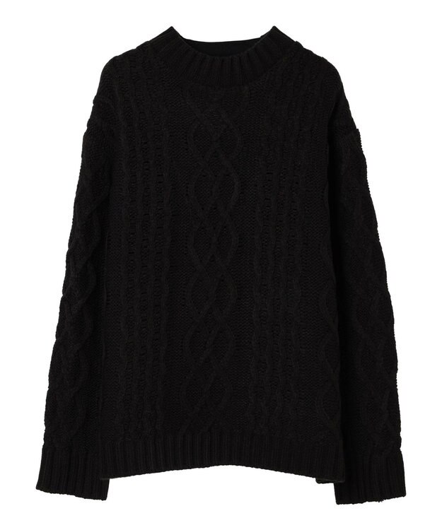 CRAFT STANDARD BOUTIQUE ケーブルニットドッキングスウェット Black