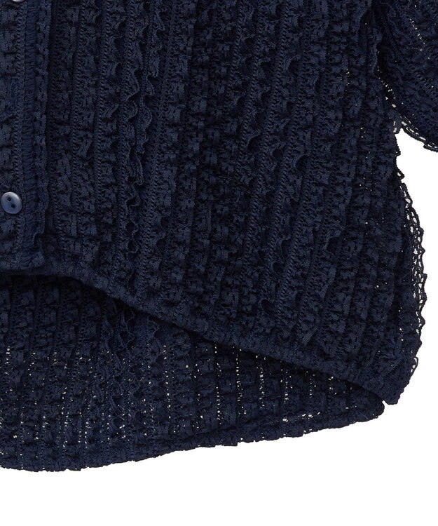 earth music&ecology ミニフリルカットレースアンサンブル Navy