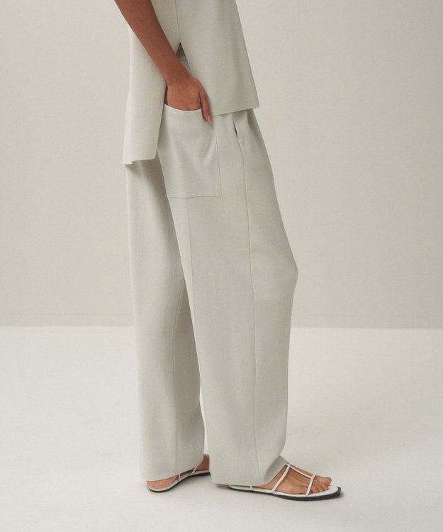 ATON 50/2 NATURAL DYED ORGANIC | ストレートイージーパンツ LIGHT GRAY