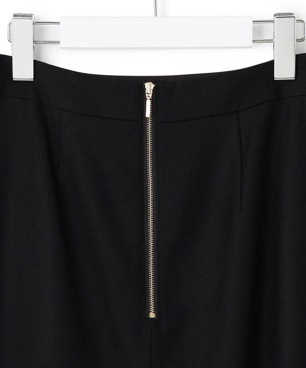 23区 ウールミルドストレッチフロントタック Aラインスカート ブラック系