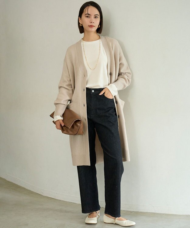 UNFILO 【WEB限定】カシミヤブレンド ロングカーディガン ベージュ