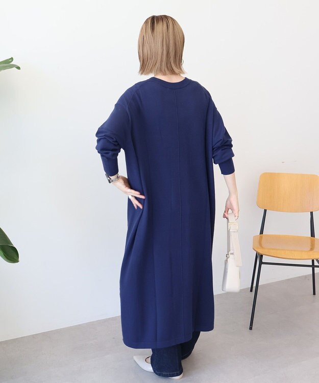 AMERICAN HOLIC バイパチボックスニットワンピース Navy