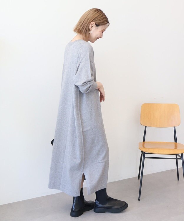 AMERICAN HOLIC バイパチボックスニットワンピース Gray Mixture