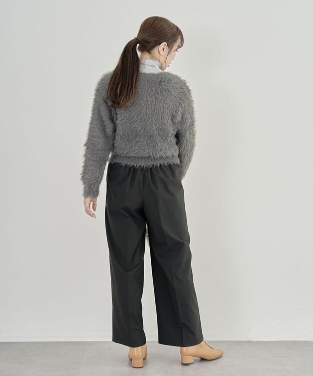 Green Parks ・Ｐｅｔｉｔ　Ｆｌｅｕｒ　シャギーニットカーディガン Charcoal Gray