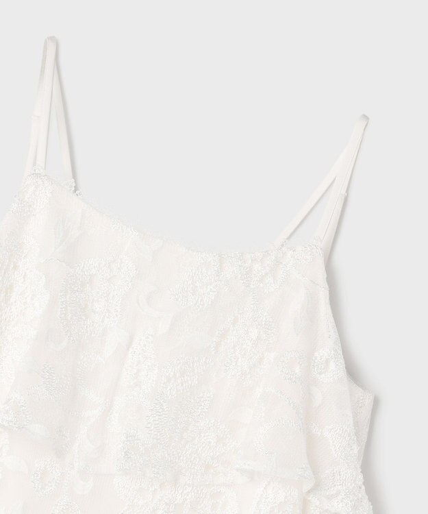 GRACE CONTINENTAL チュールレースロングワンピース ホワイト