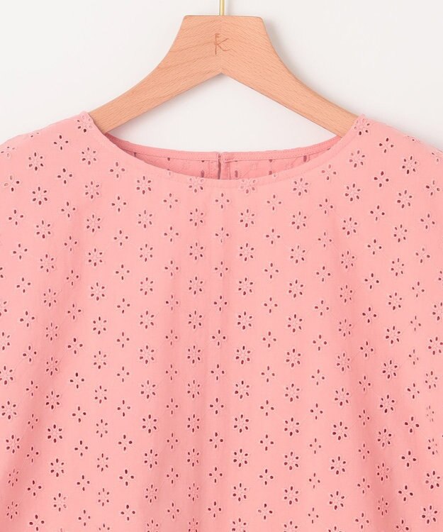 組曲 【洗える】エンブロイダリーレース チュニックブラウス ピンク系