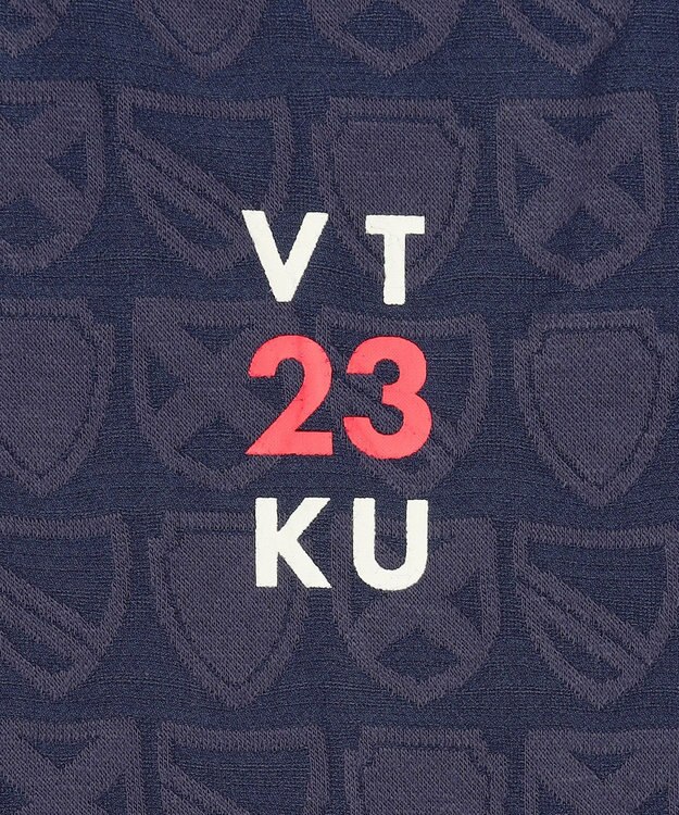 23区GOLF 【WOMEN】ハーフジッププルオーバー 着回しやすく長く愛用できる 総柄ながらもシック ネイビー系