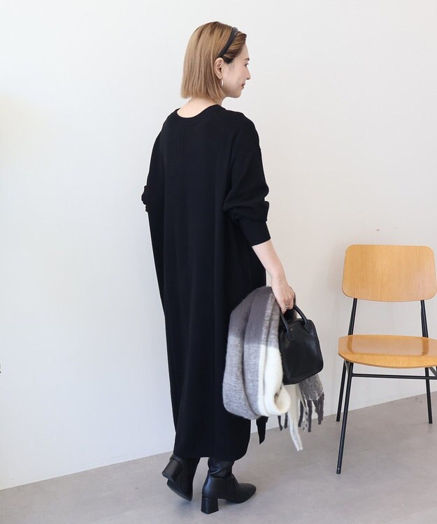 AMERICAN HOLIC バイパチボックスニットワンピース Black